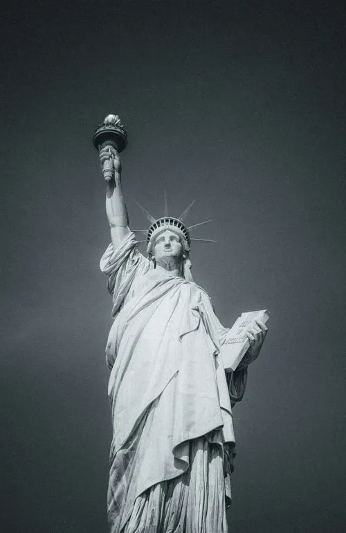 Statue of Liberty Black and White Portrait